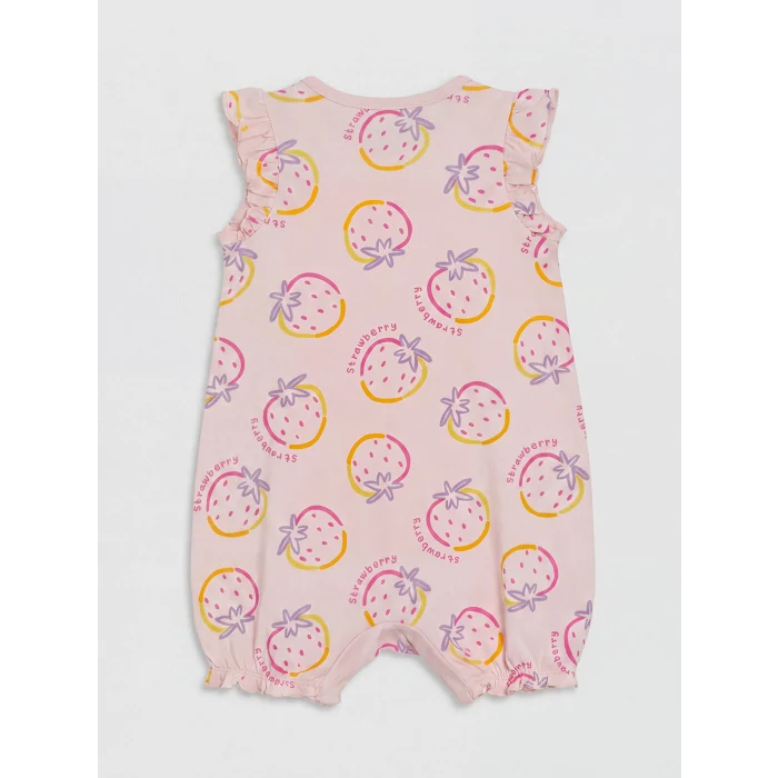 LCW baby Bej Baskılı Kız Bebek Tulum 2li