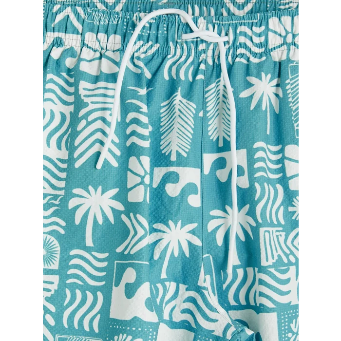 LCW SWIMWEAR Turkuaz Kısa Boy Desenli Erkek Deniz Şortu