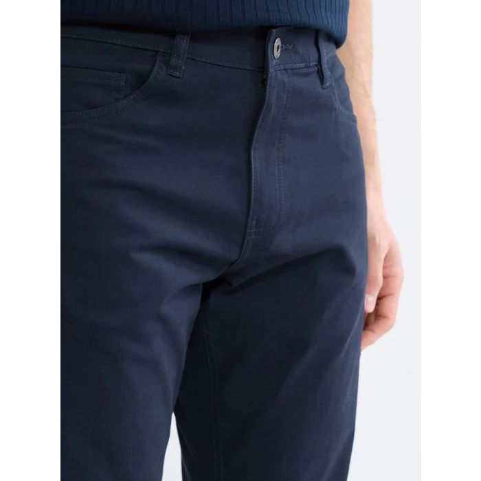 LCWAIKIKI Classic Lacivert Dar Kalıp Gabardin Erkek Chino Pantolon