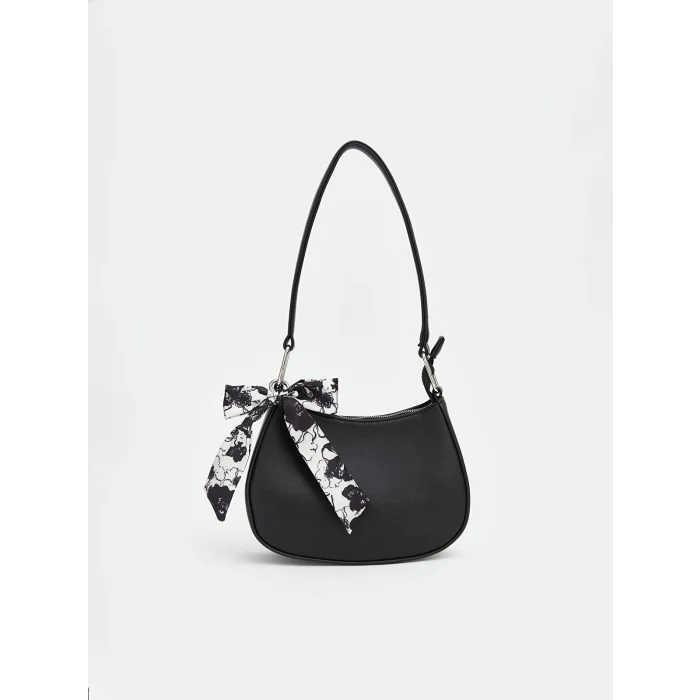LCW ACCESSORIES Siyah Fular Aksesuarlı Kadın Omuz Çantası