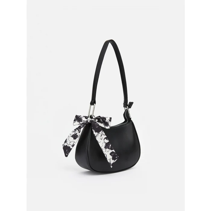 LCW ACCESSORIES Siyah Fular Aksesuarlı Kadın Omuz Çantası
