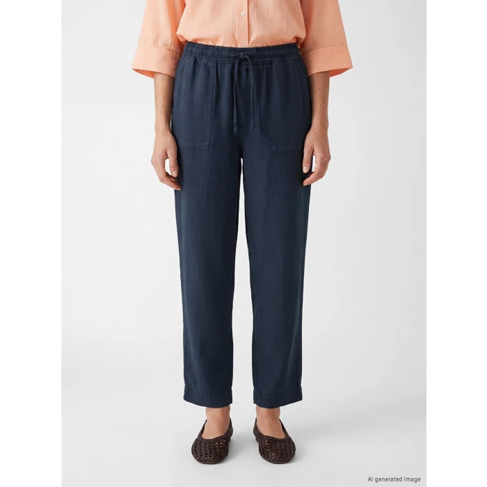 LCW Jeans Lacivert Beli Lastikli Carrot Fit Kadın Jean Pantolon