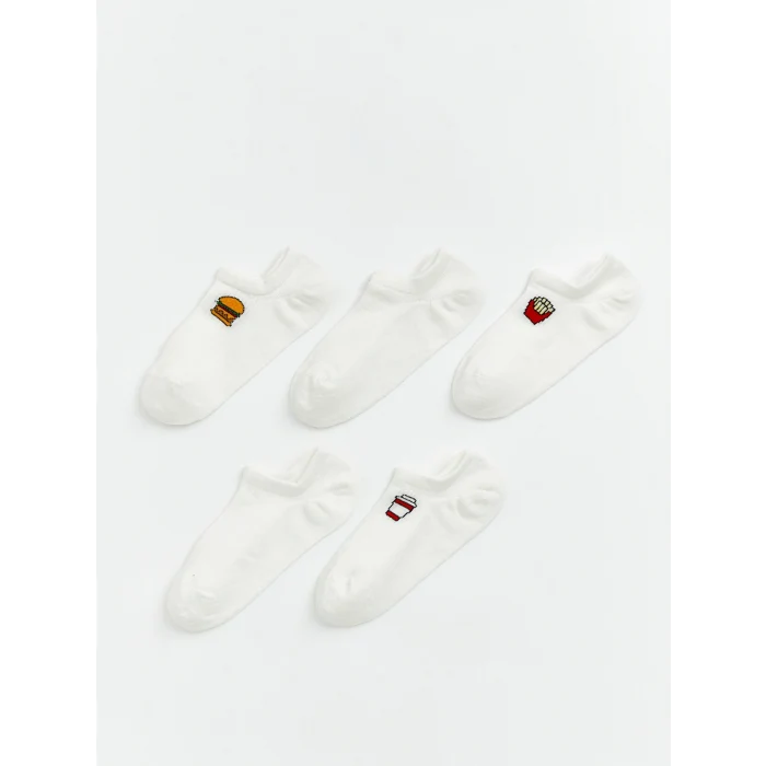 LCW DREAM Ekru Desenli Kadın Sneaker Çorap 5li