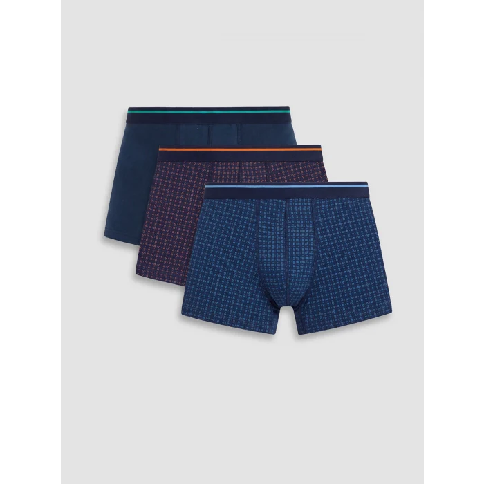 LC WAIKIKI Mavi Pamuklu Esnek Erkek Boxer 3lü