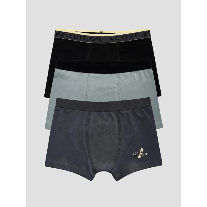 LCW Kids Gri Erkek Çocuk Boxer 3lü