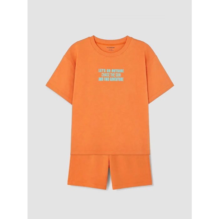 LCW Kids Turuncu Baskılı Erkek Çocuk Takım
