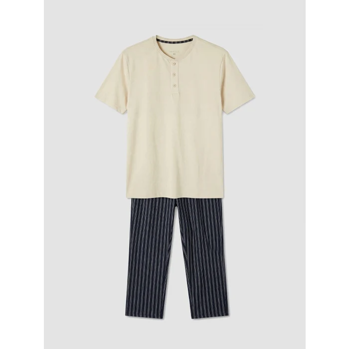 LC WAIKIKI Bej Erkek Ekstra Yumuşak Pijama Takımı