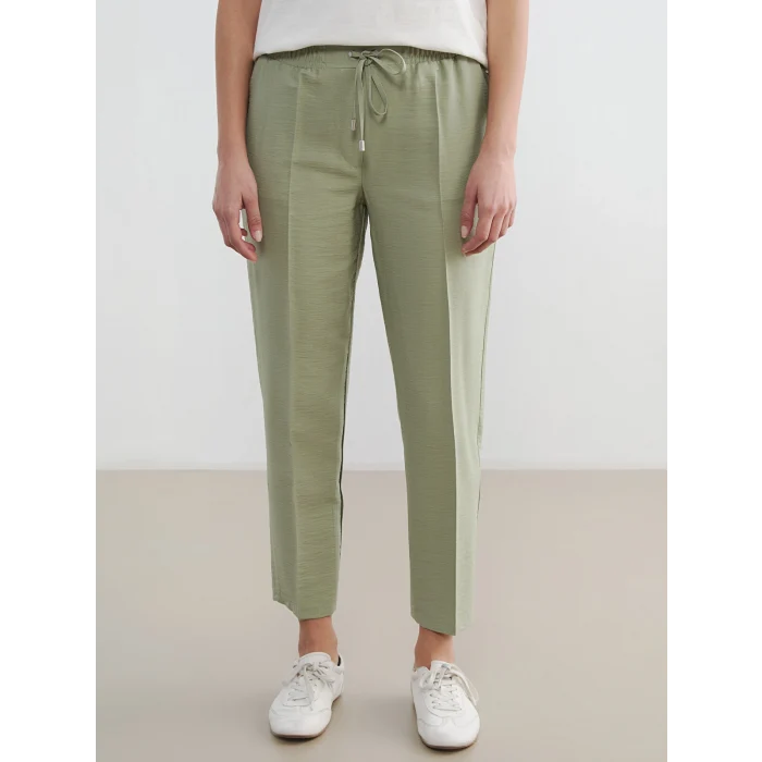 LCW Modest Haki Beli Lastikli Havuç Kesim Kadın Pantolon