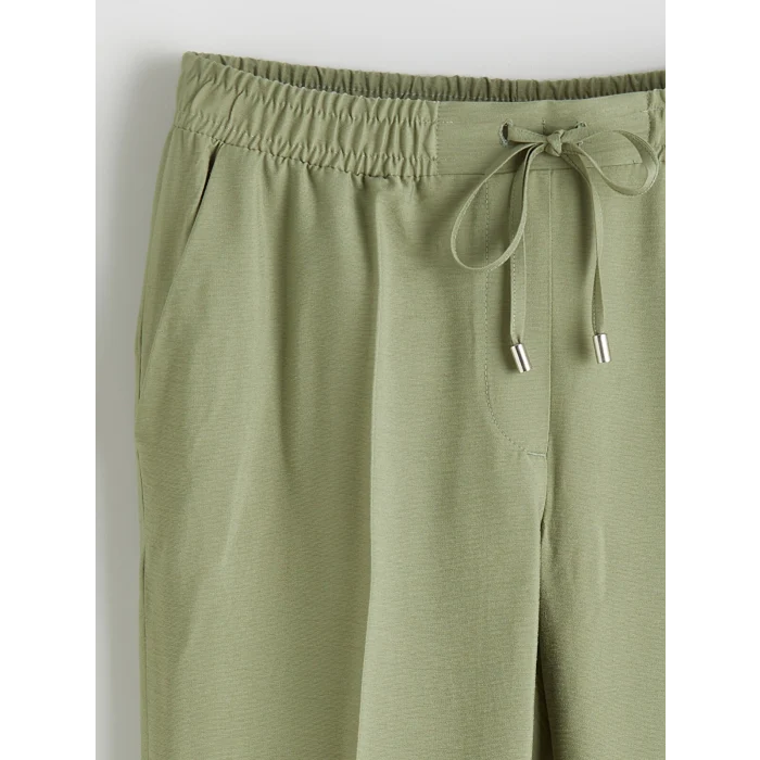 LCW Modest Haki Beli Lastikli Havuç Kesim Kadın Pantolon