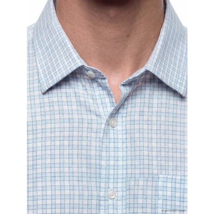LCW BUSINESS Mavi Regular Fit Ekose Erkek Gömlek