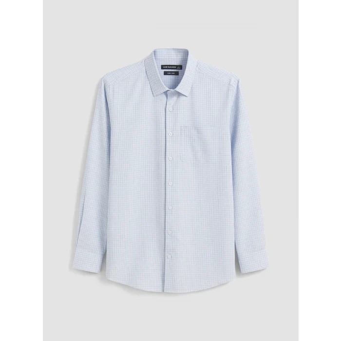 LCW BUSINESS Mavi Regular Fit Ekose Erkek Gömlek
