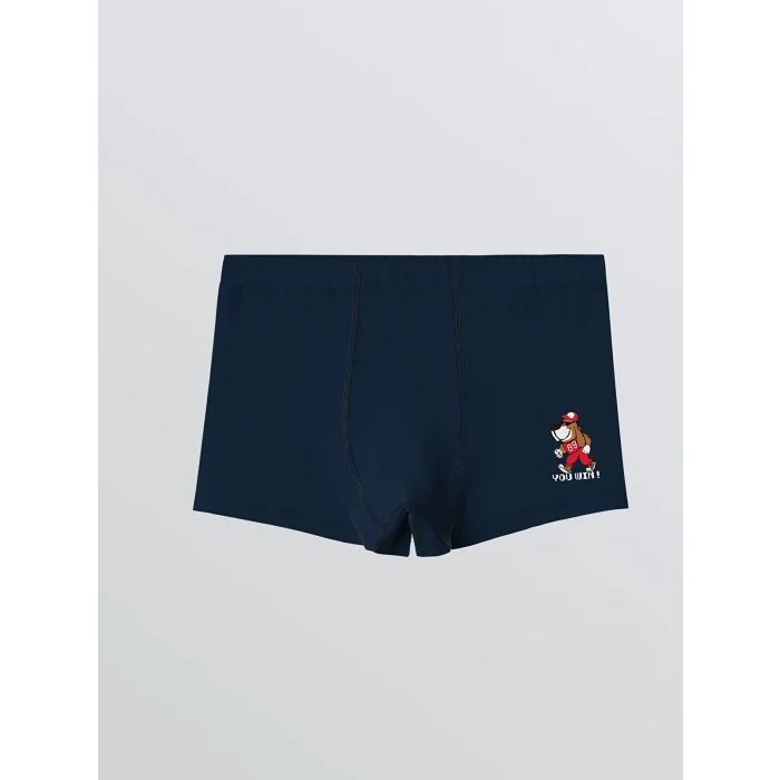 LCW Kids Lacivert Baskılı Erkek Çocuk 3lü Boxer