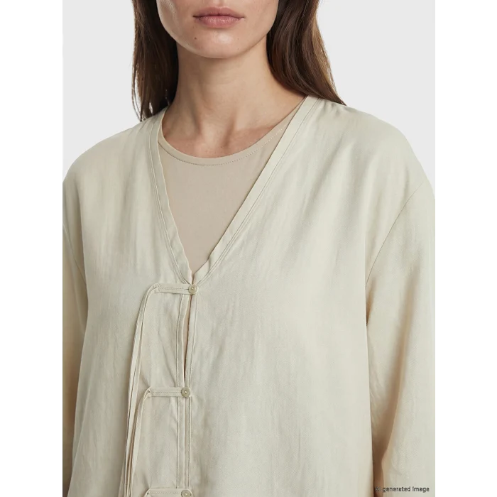 LCW Modest Ekru V Yaka Kadın Kimono