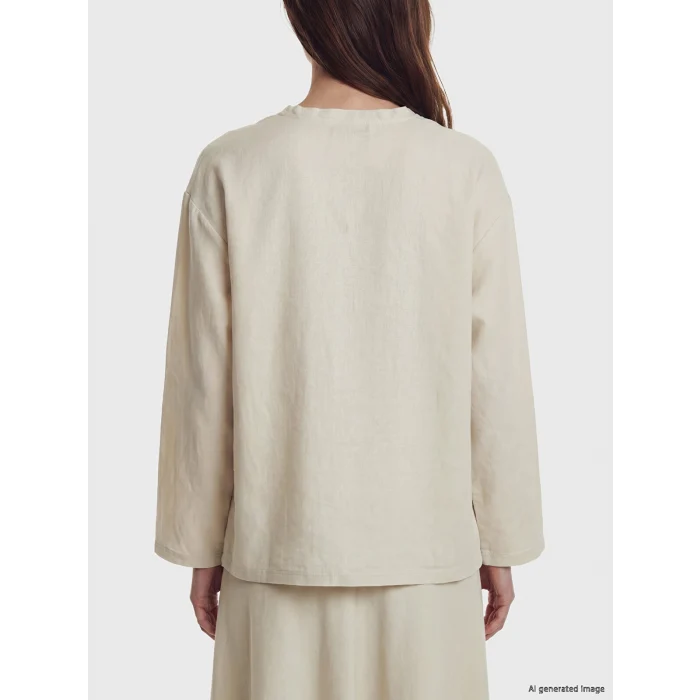 LCW Modest Ekru V Yaka Kadın Kimono