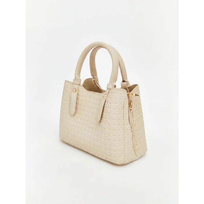 LCW ACCESSORIES Bej Hasır Örgü Desenli Kadın Omuz Çantası