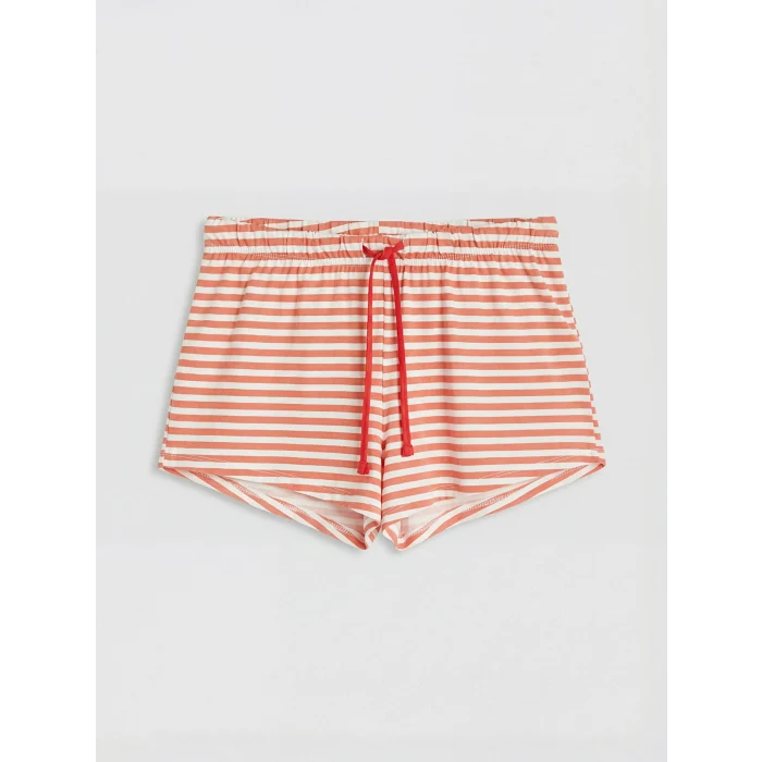 LCW DREAM Kırmızı Çizgili Kadın Şortlu Pijama Takımı