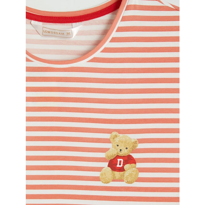 LCW DREAM Kırmızı Çizgili Kadın Şortlu Pijama Takımı