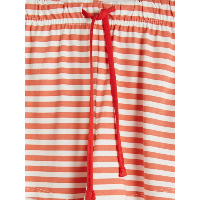 LCW DREAM Kırmızı Çizgili Kadın Şortlu Pijama Takımı