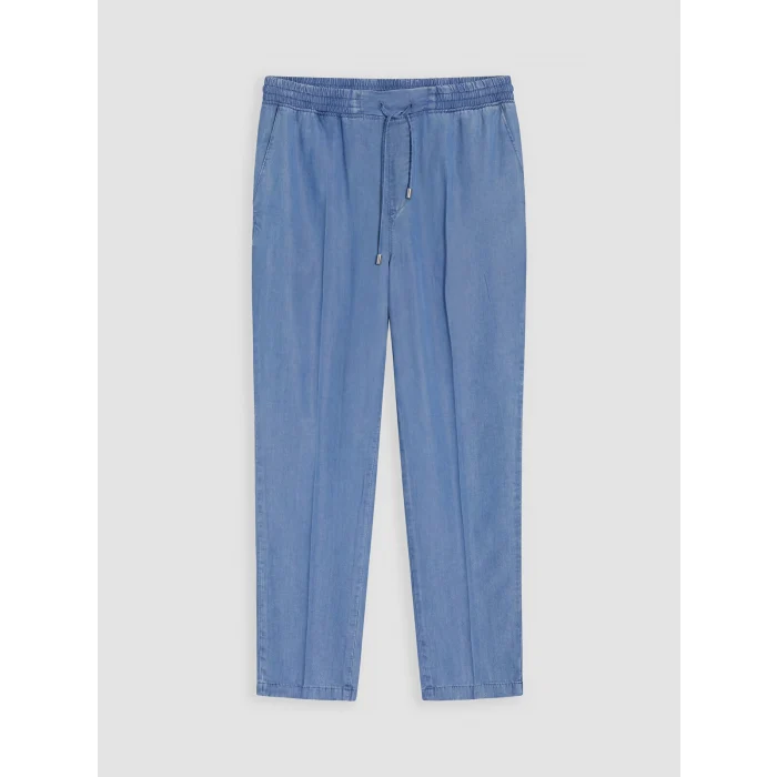 LCW Modest İndigo Beli Lastikli Mom Fit Kadın Jean Pantolon