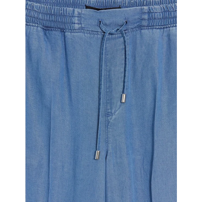 LCW Modest İndigo Beli Lastikli Mom Fit Kadın Jean Pantolon