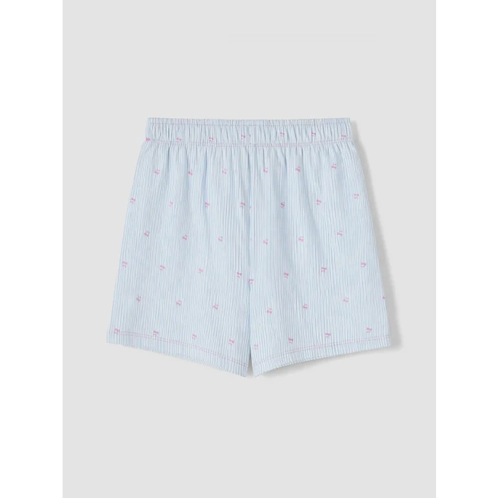 LCW Kids Ekru Gömlek Yaka Kız Çocuk Şortlu Pijama Takımı