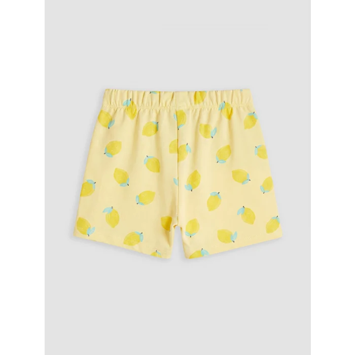 LCW Kids Ekru Limon Baskılı Kız Çocuk Takım