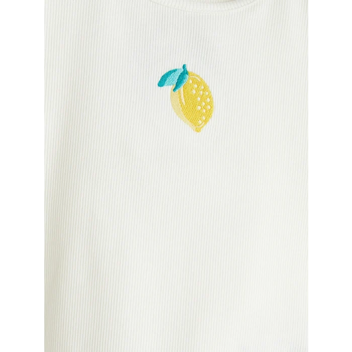 LCW Kids Ekru Limon Baskılı Kız Çocuk Takım