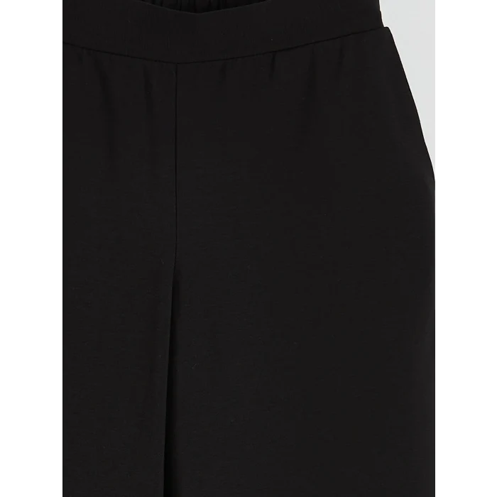 LCW Modest Siyah Beli Lastikli Geniş Paça Kadın Pantolon