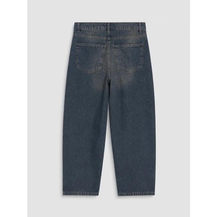 LCW Jeans İndigo Barrel Fit Taşlı Kadın Jean Pantolon