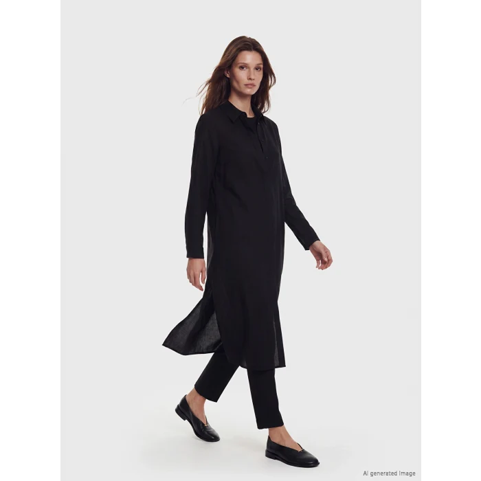 LCW Modest Siyah Kadın Gömlek Tunik