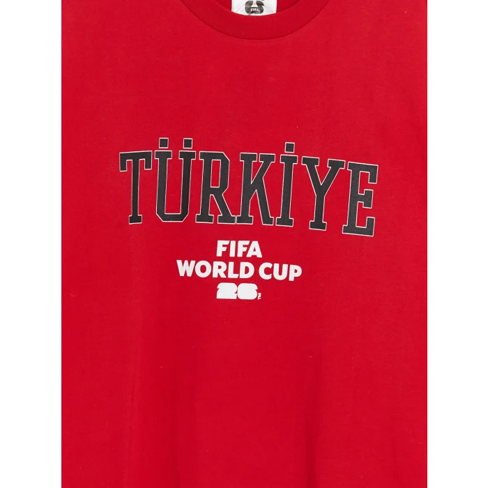 XSIDE ACTIVE Kırmızı Türkiye FIFA 2026 Dünya Kupası Baskılı Erkek Spor Tişört