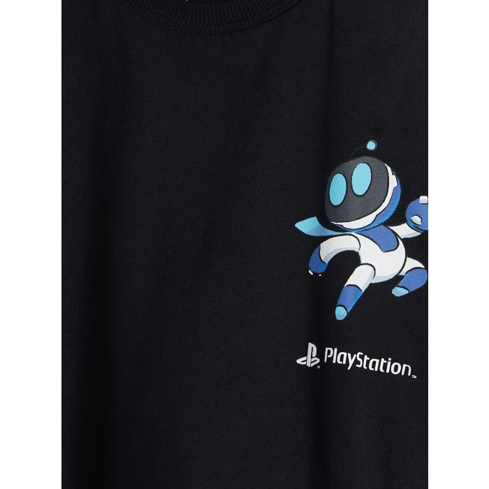 LCW Kids Antrasit Bisiklet Yaka PlayStation Baskılı Erkek Çocuk Tişört