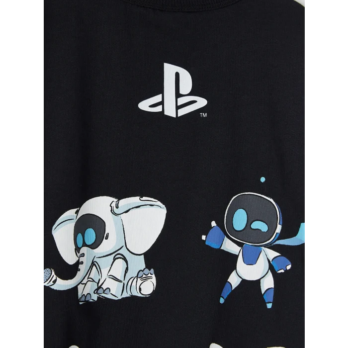 LCW Kids Antrasit Bisiklet Yaka PlayStation Baskılı Erkek Çocuk Tişört
