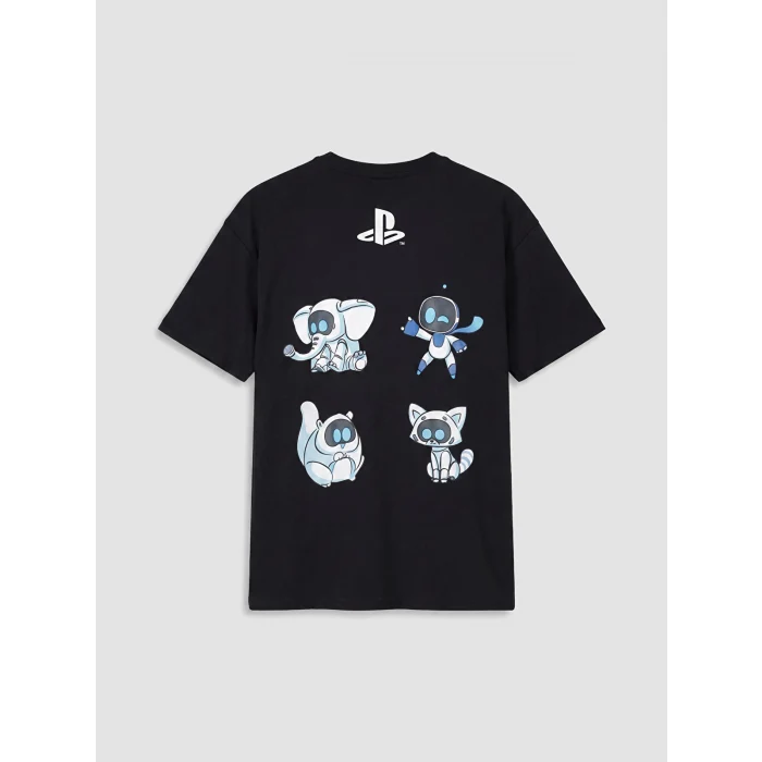 LCW Kids Antrasit Bisiklet Yaka PlayStation Baskılı Erkek Çocuk Tişört