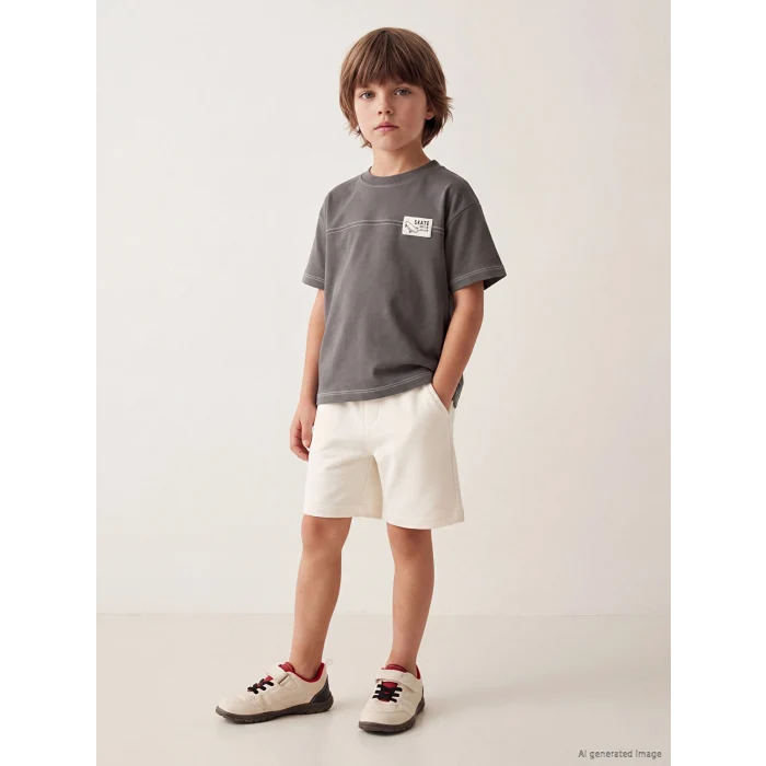 LCW Kids Gri Baskılı Erkek Çocuk Takım