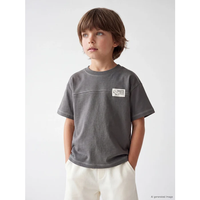 LCW Kids Gri Baskılı Erkek Çocuk Takım