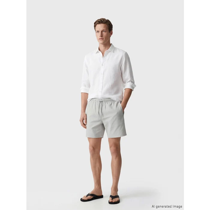 LCW SWIMWEAR Gri Kısa Boy Erkek Deniz Şortu