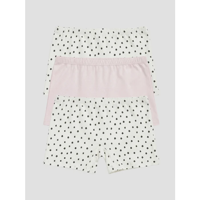 LCW Kids Ekru Kız Çocuk Boxer 3lü