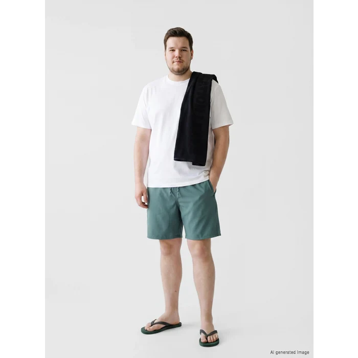 LCW SWIMWEAR Petrol Diz Hizası Boy Erkek Deniz Şortu