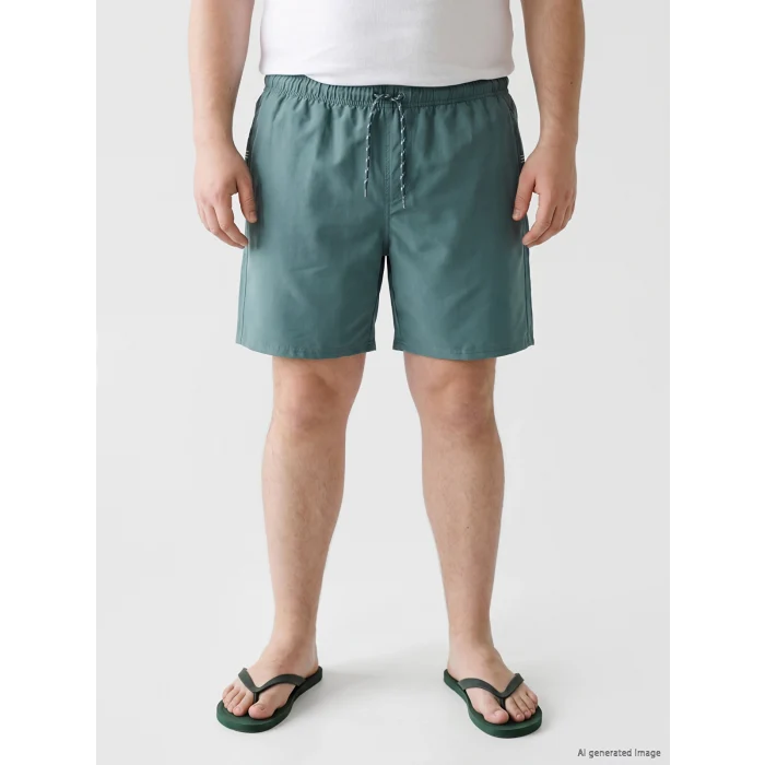 LCW SWIMWEAR Petrol Diz Hizası Boy Erkek Deniz Şortu
