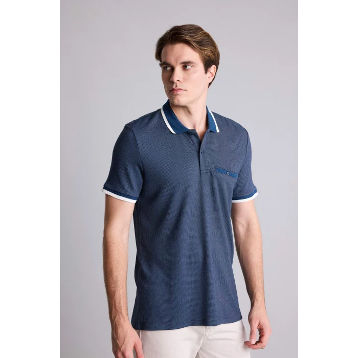 Defacto G7063AXNV241 Lacivert Regular Fıt Polo Yaka Kısa Kollu Polo Tişört