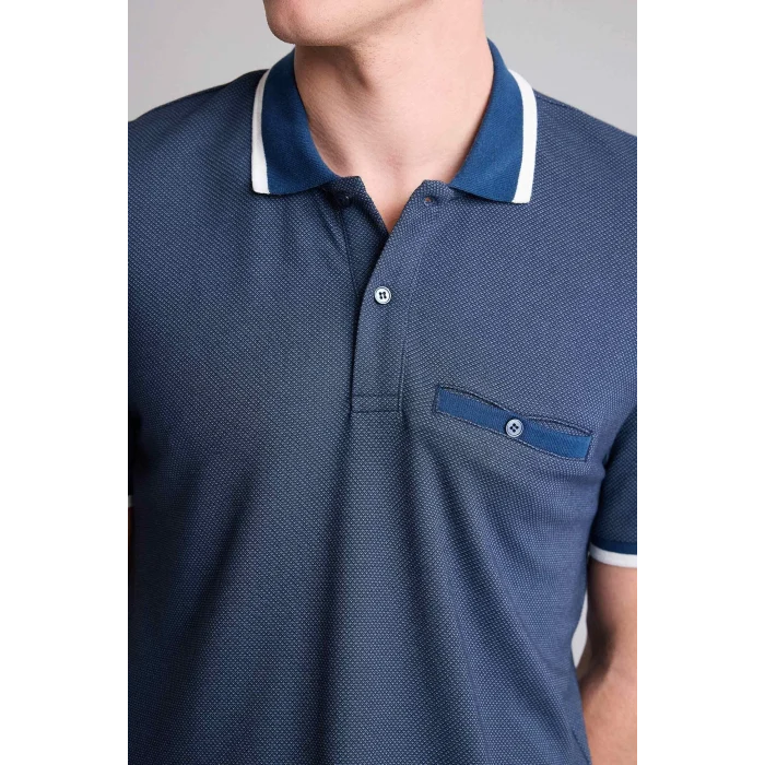 Defacto G7063AXNV241 Lacivert Regular Fıt Polo Yaka Kısa Kollu Polo Tişört