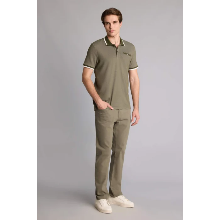 Defacto G7063AXKH442 Haki Regular Fıt Polo Yaka Kısa Kollu Polo Tişört