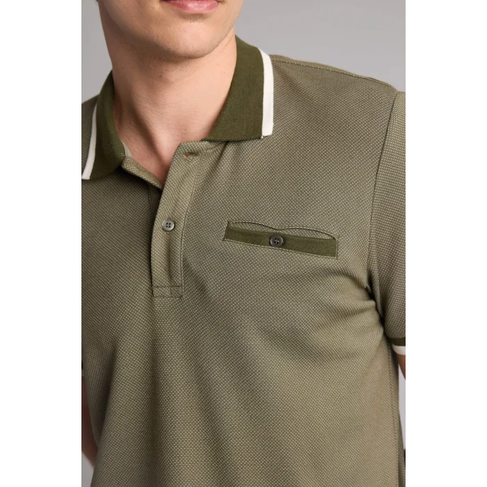 Defacto G7063AXKH442 Haki Regular Fıt Polo Yaka Kısa Kollu Polo Tişört