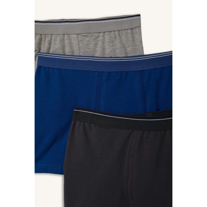 Defacto E1579A8BE331 Mavi 3lü Boxer Set Erkek Çocuk