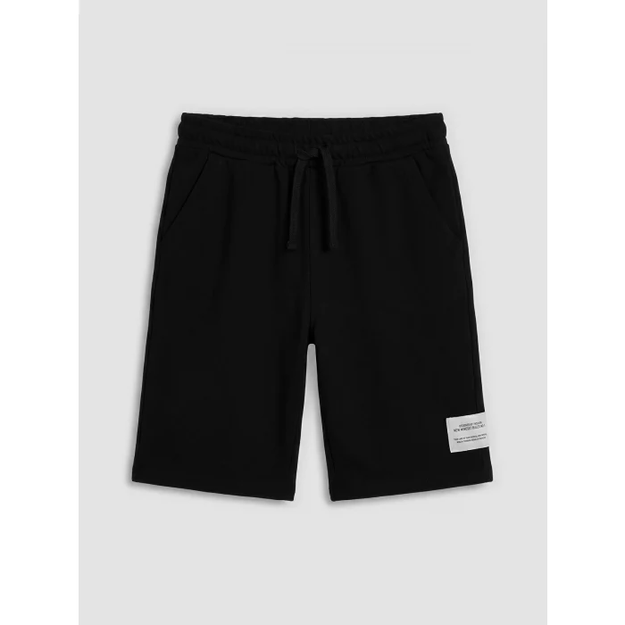 LCW Kids Siyah Bağcıklı Regular Fit Erkek Çocuk Şort
