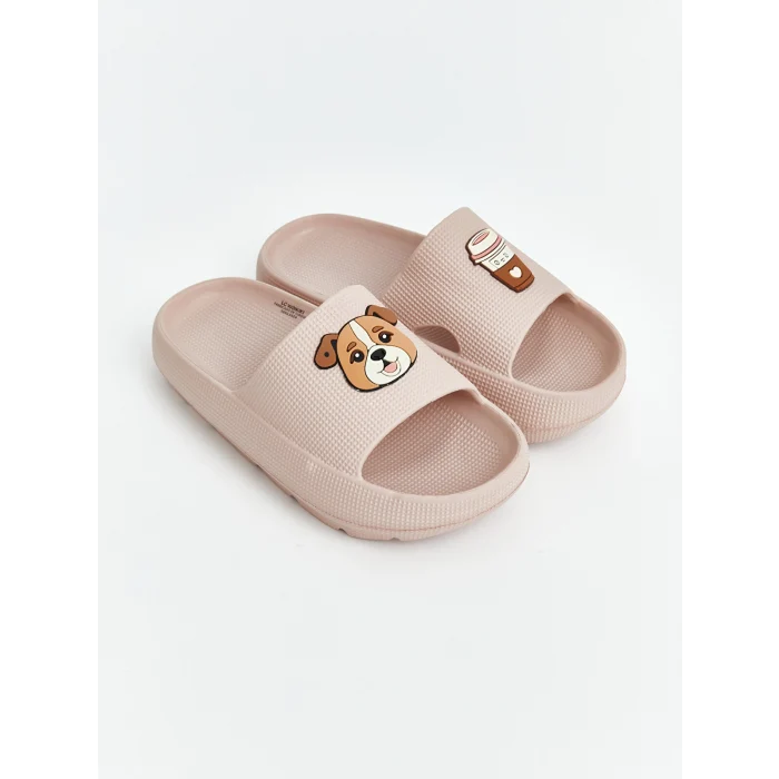 LCW STEPS Pembe Ayıcık Figürlü Kız Çocuk Terlik