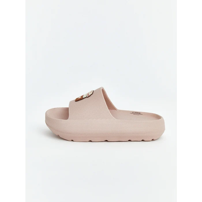 LCW STEPS Pembe Ayıcık Figürlü Kız Çocuk Terlik