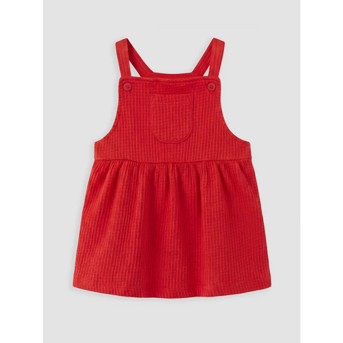 LCW baby Kırmızı Kız Bebek Salopet Elbise ve Tişört