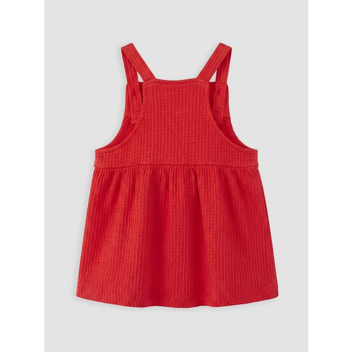 LCW baby Kırmızı Kız Bebek Salopet Elbise ve Tişört